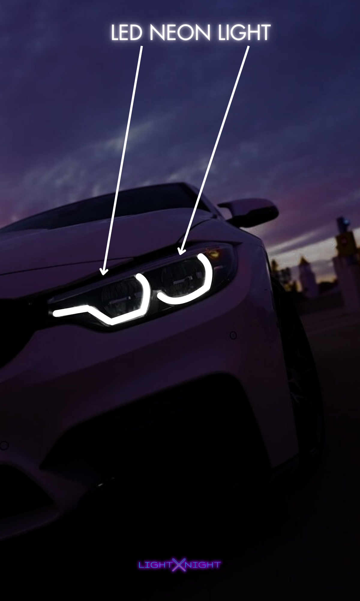 BMW M4 Sunset Neon Poster