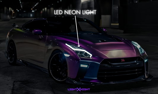 Nissan GTR Purple Horizontal Neon Poster