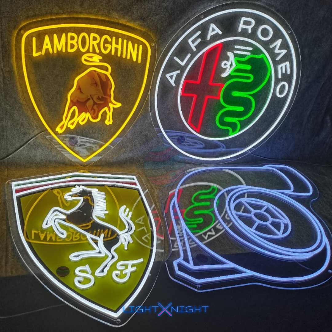 Alfa Romeo Neon Sign, Ferrari Neon Sign, Lamborghini Neon Sign