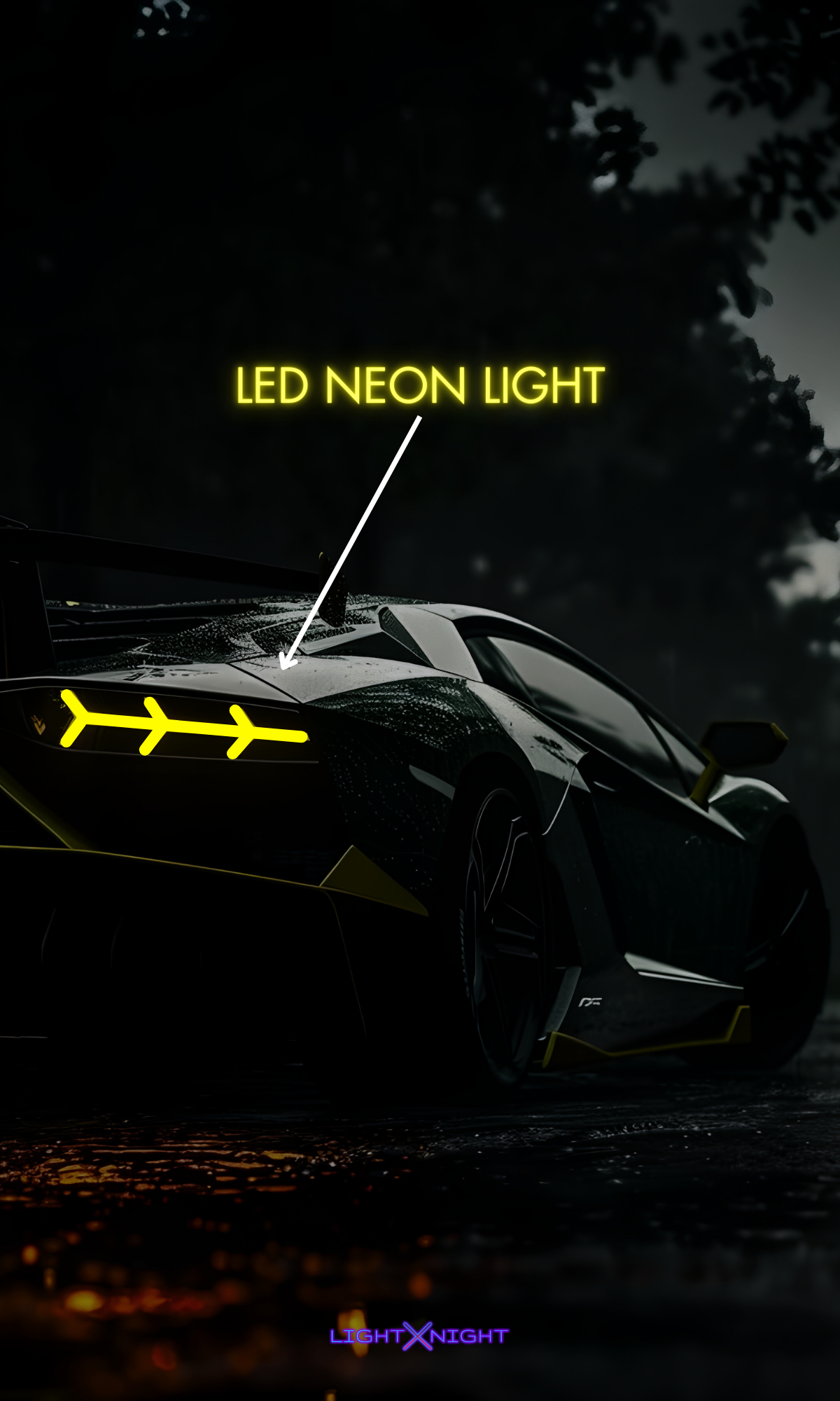 Lamborghini Aventador Rear Neon Poster