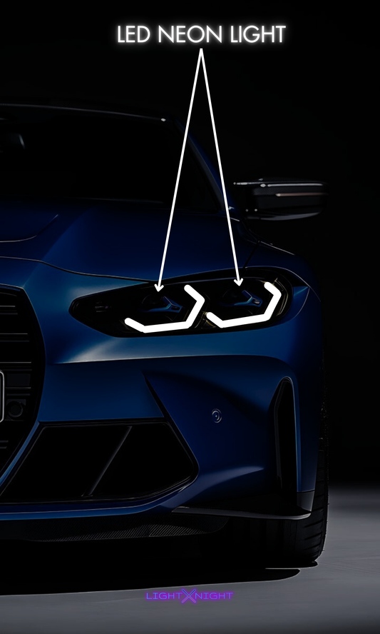BMW M3 Blue Neon Poster