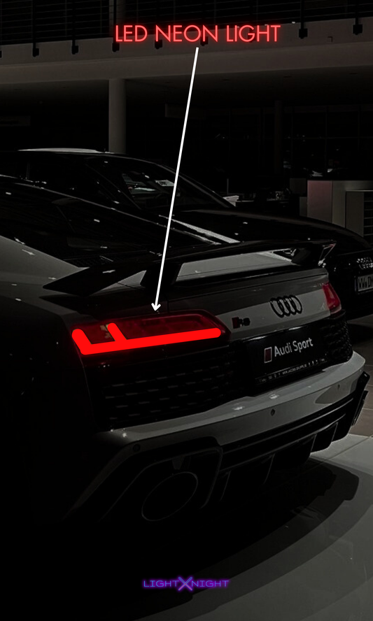 Audi R8 Black Rear Neon Poster