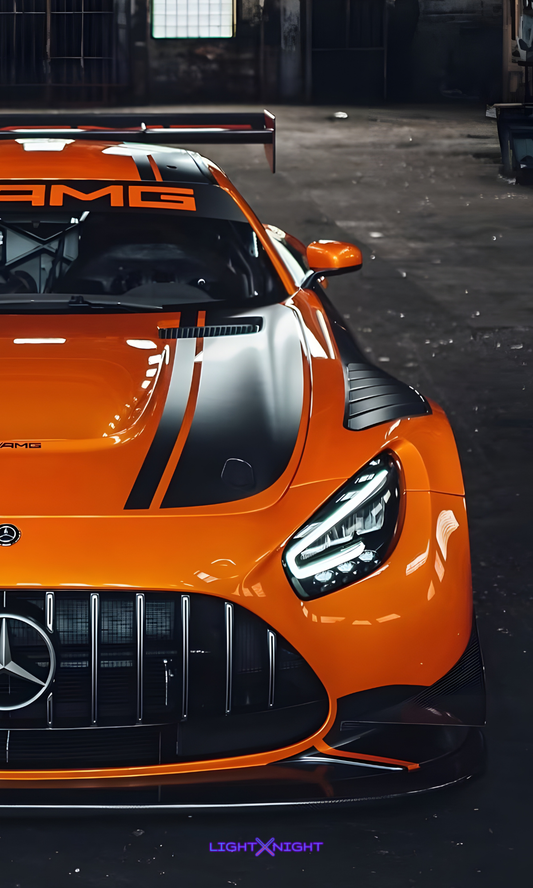 AMG GT Orange Neon Poster