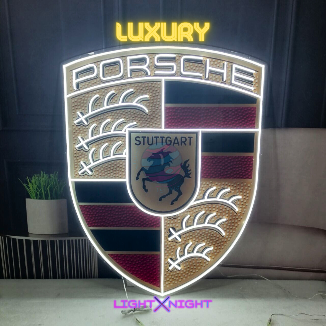 Porsche Led Neon Sign, Porsche Neon Light, Light X Night Porsche Neon Sign