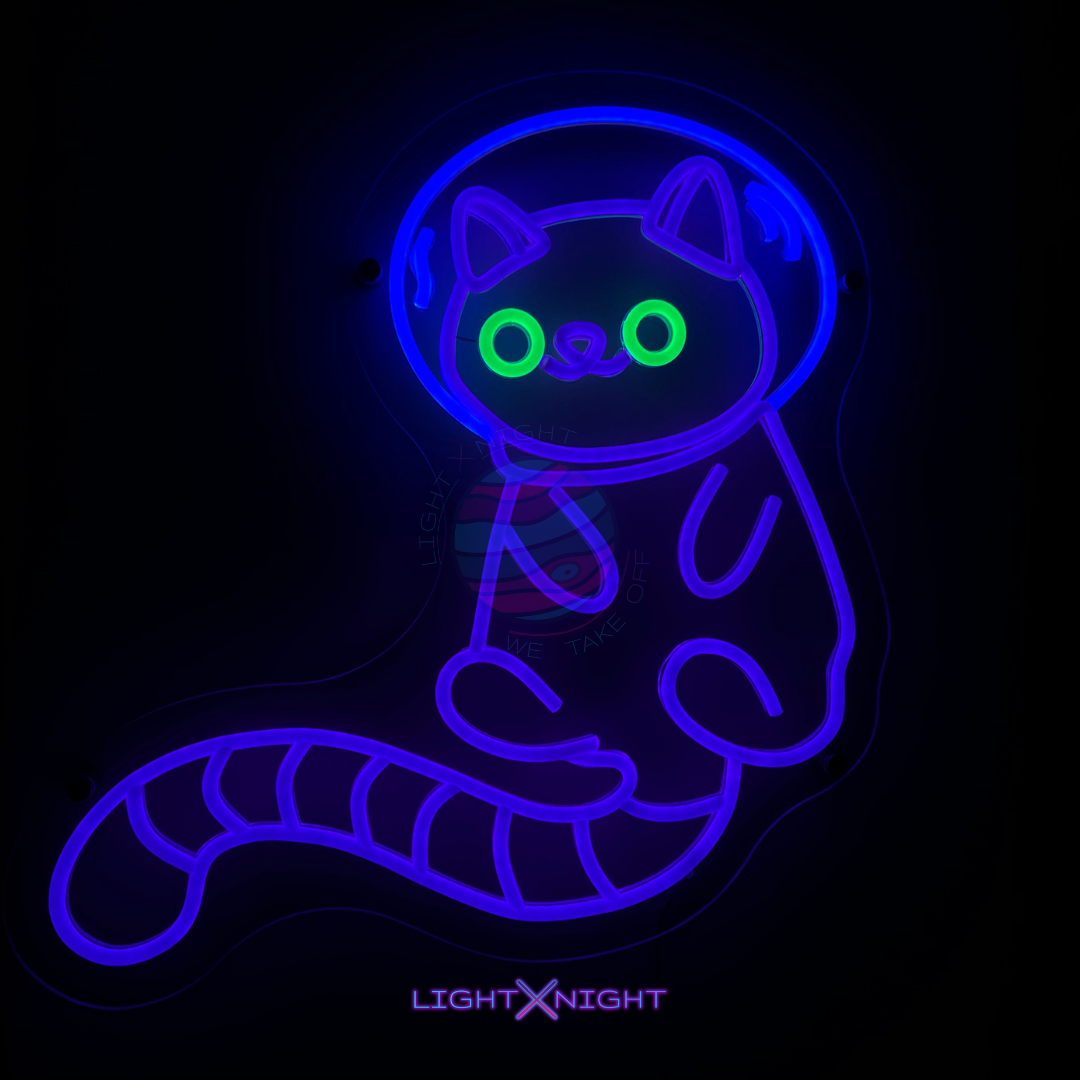 Space Cat Neon Sign, Space Neon Sign, Cat Neon Sign