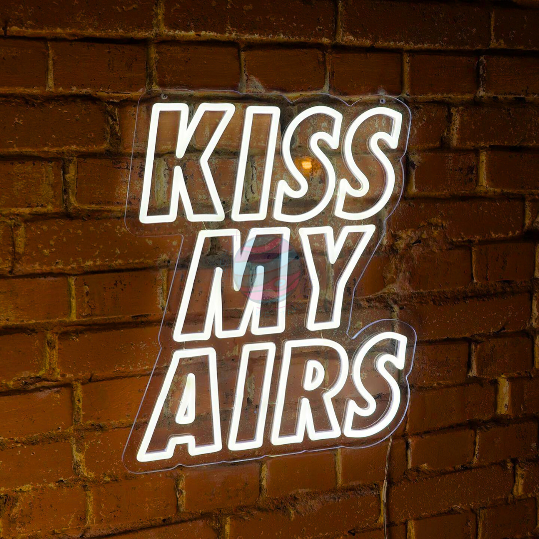 Kiss My Airs Led Neon Sign, Kiss My Airs Neon Lights, Light X Night Kiss My Airs Neon Sign