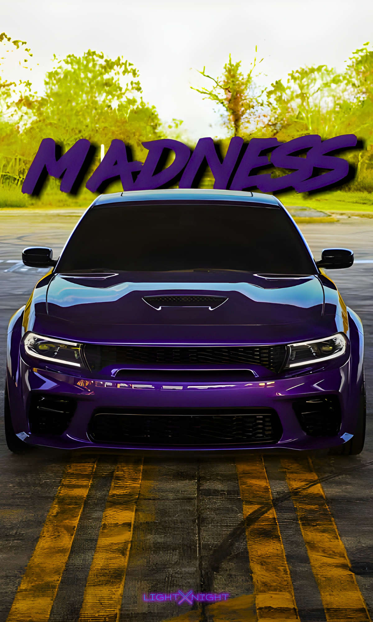 Custom Purple Charger Neon Poster