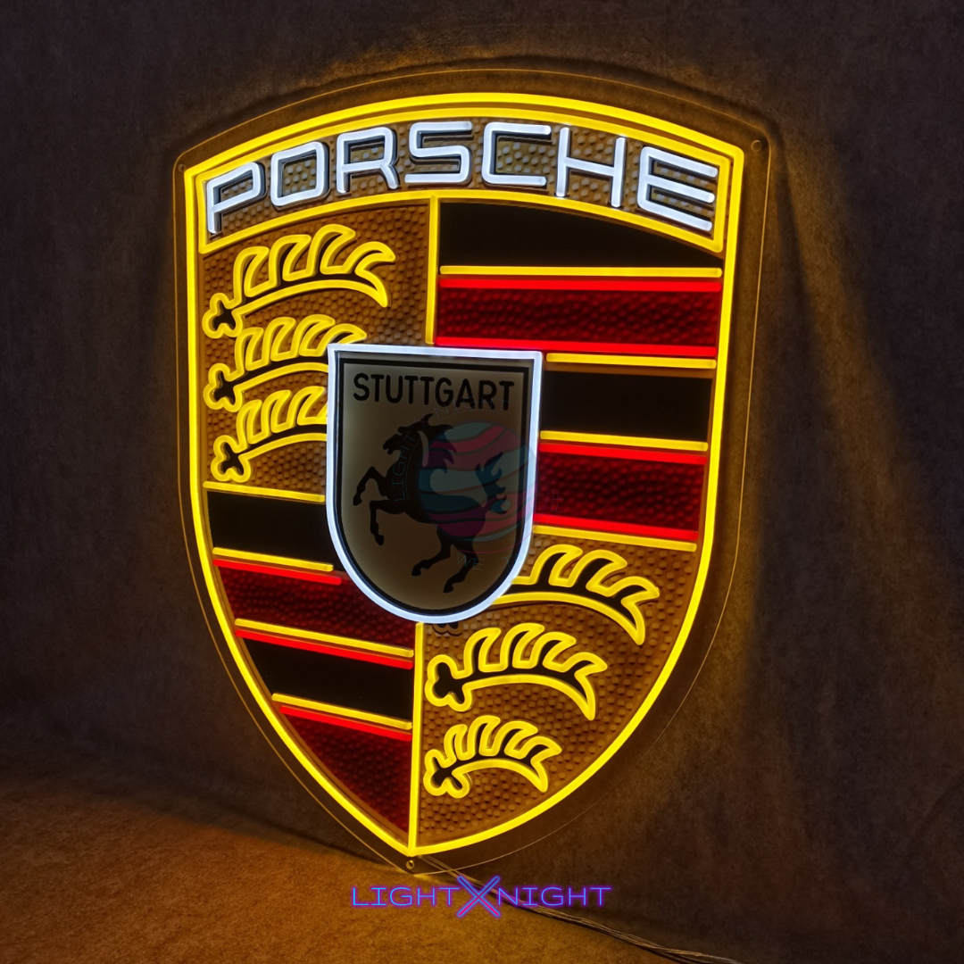 Porsche Led Neon Sign, Porsche Neon Light, Light X Night Porsche Neon Sign