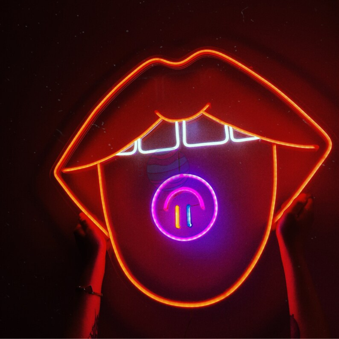 Acid Tongue Neon Sign, Trippy Neon Sign