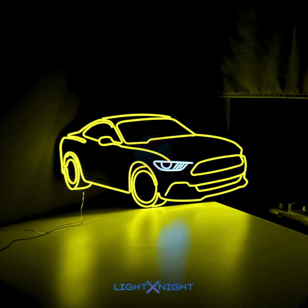 Ford Mustang Silhouette Neon Sign