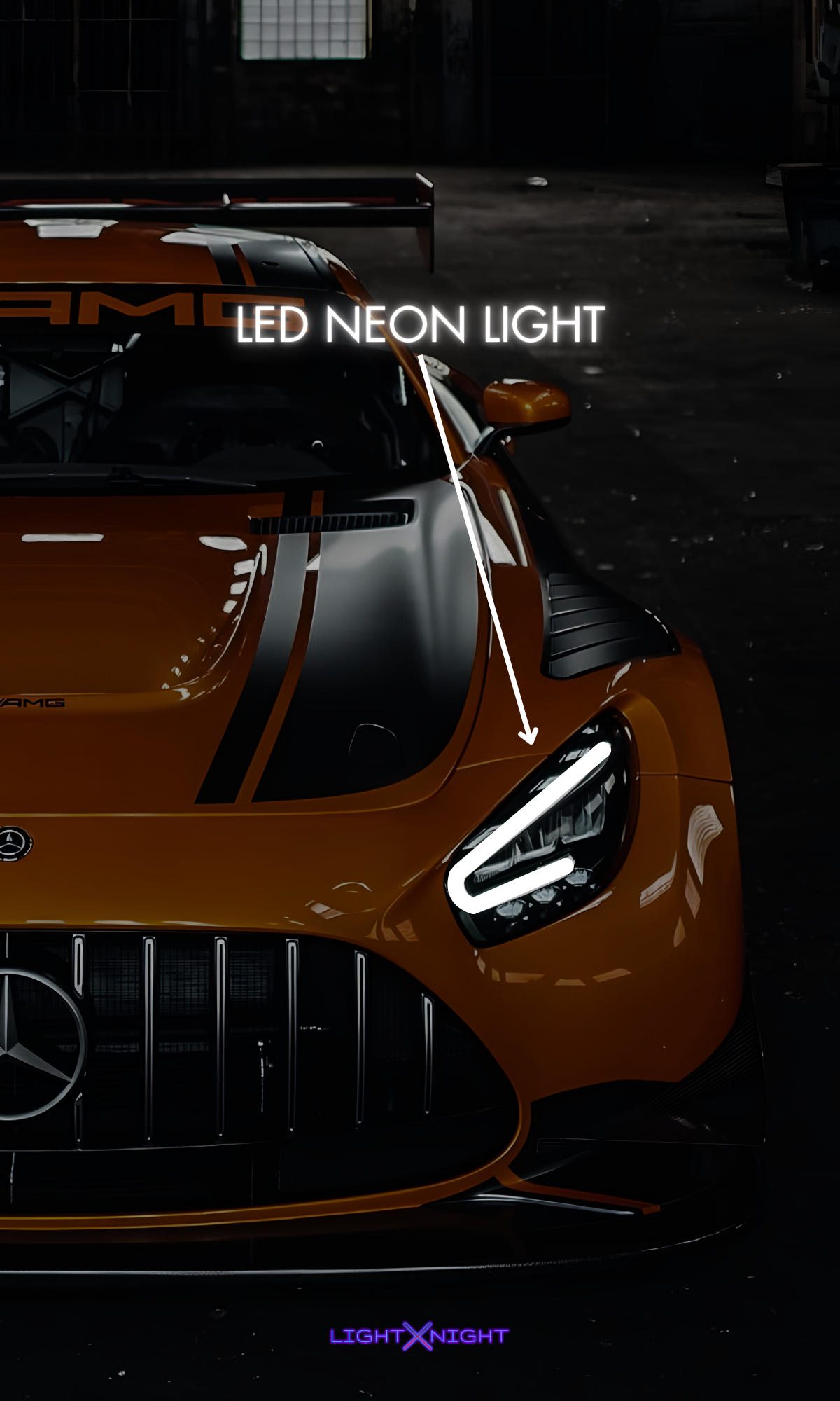 AMG GT Orange Neon Poster