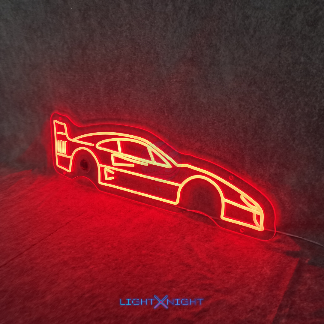 Ferrari F40 Silhouette Neon Sign