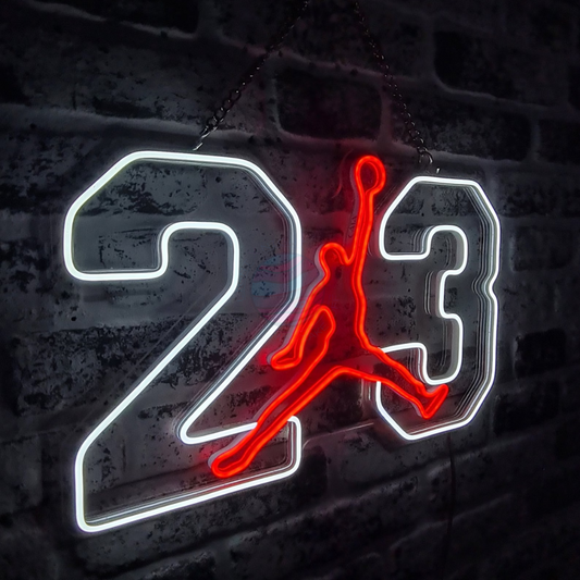 23 Air Jordan Led Neon Sign, 23 Air Jordan Neon Light, Light X Night 23 Air Jordan Neon Sign