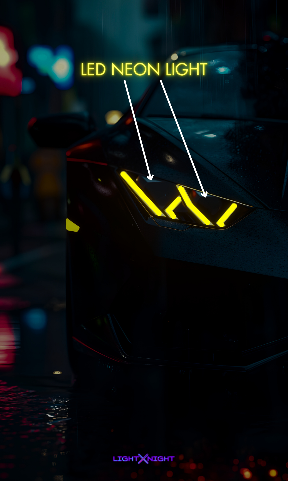 Lamborghini Aventador Neon Poster