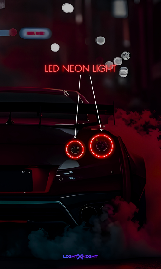 Nissan GTR R35 Red Neon Poster