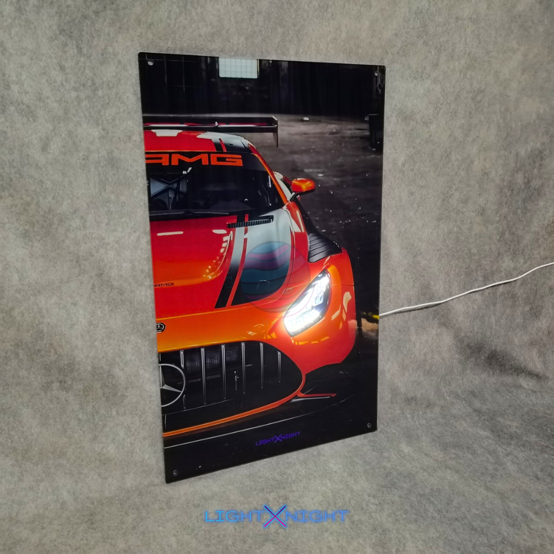 AMG GT Orange Neon Poster