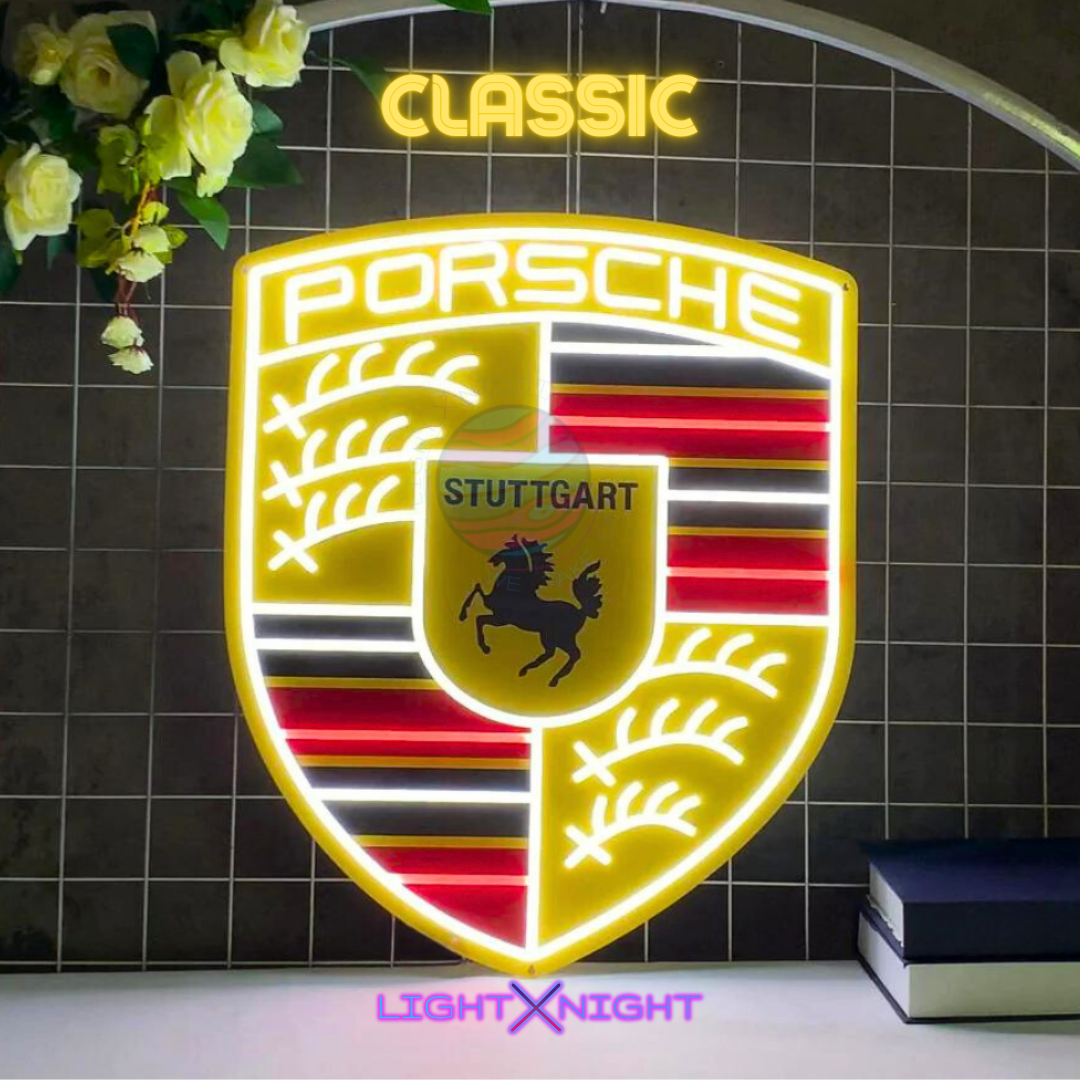 Porsche Led Neon Sign, Porsche Neon Light, Light X Night Porsche Neon Sign