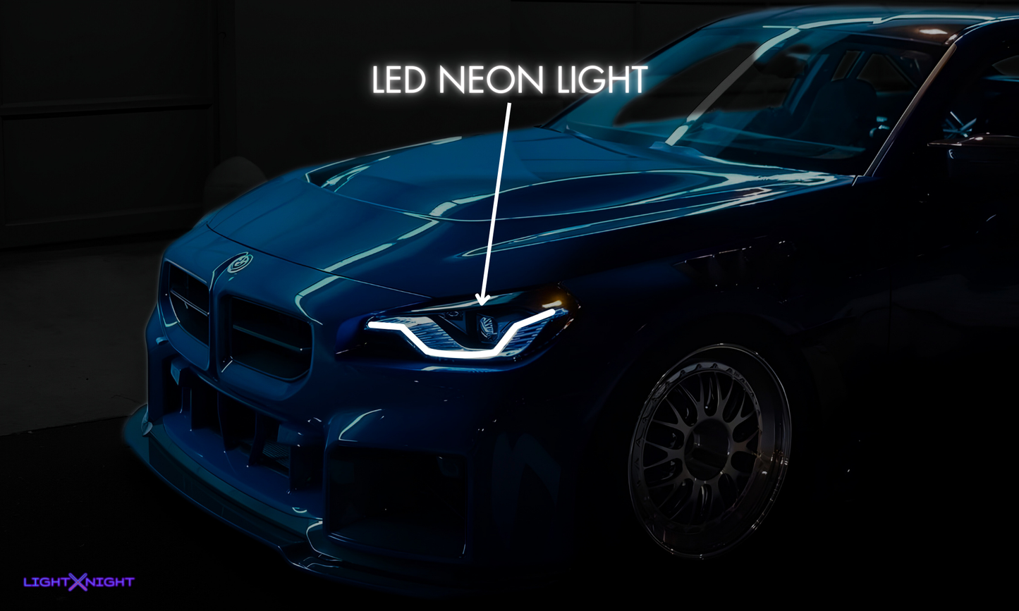 BMW M2 Blue Horizontal Neon Poster