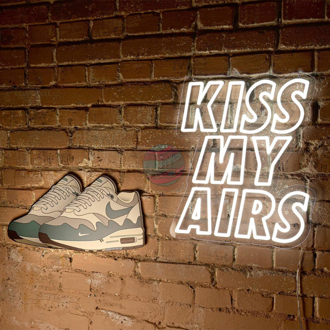 Kiss My Airs Led Neon Sign, Kiss My Airs Neon Lights, Light X Night Kiss My Airs Neon Sign