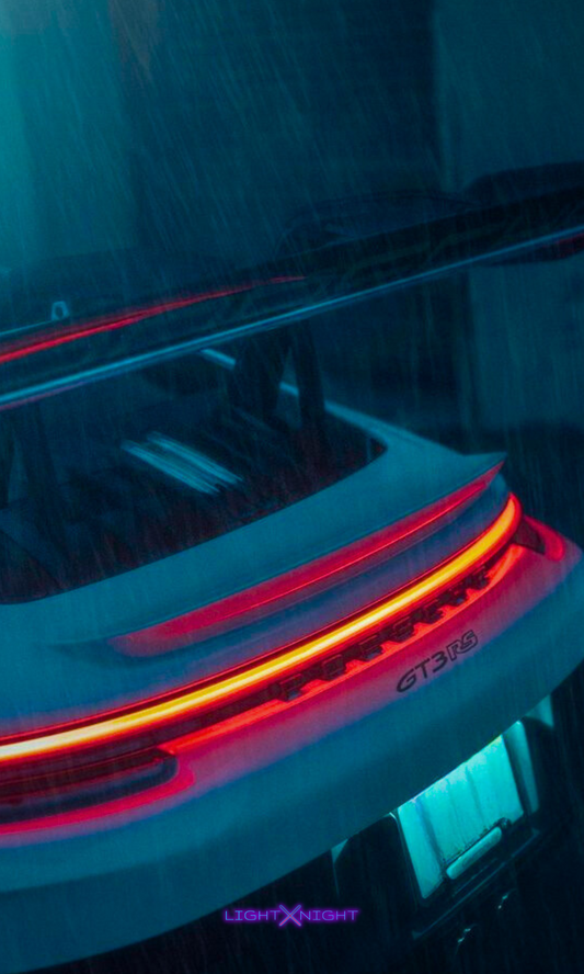 Porsche GT3 RS Neon Poster