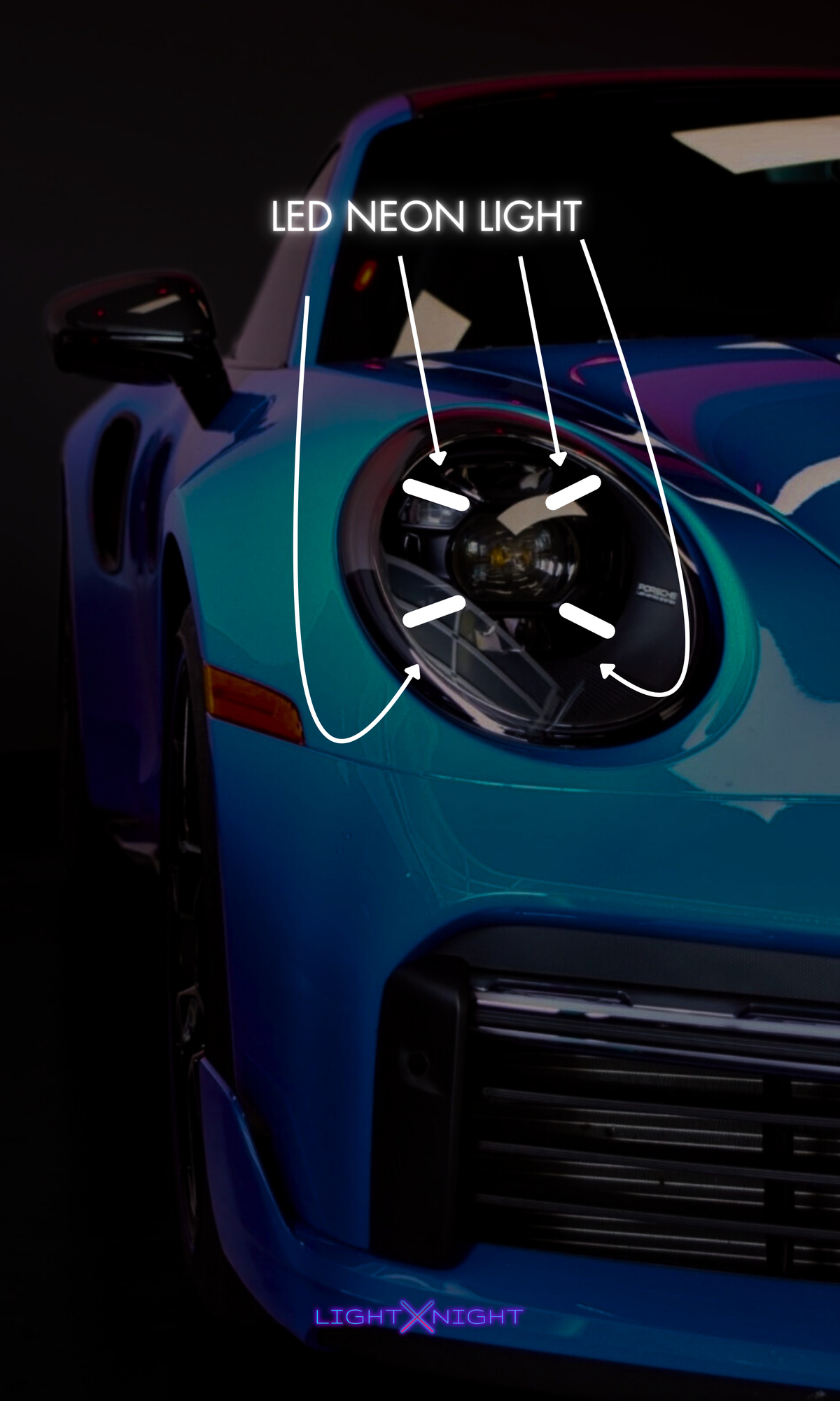 Porsche 911 Neon Poster