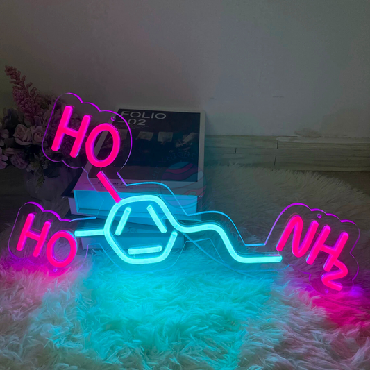 Dopamine Molecule Neon Sign