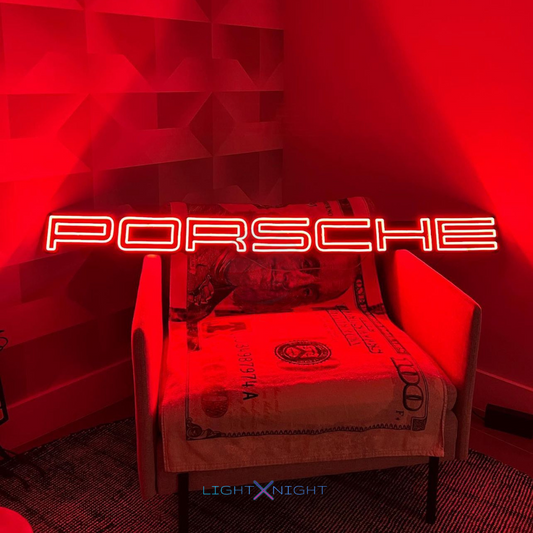 Porsche Font Outline Neon Sign