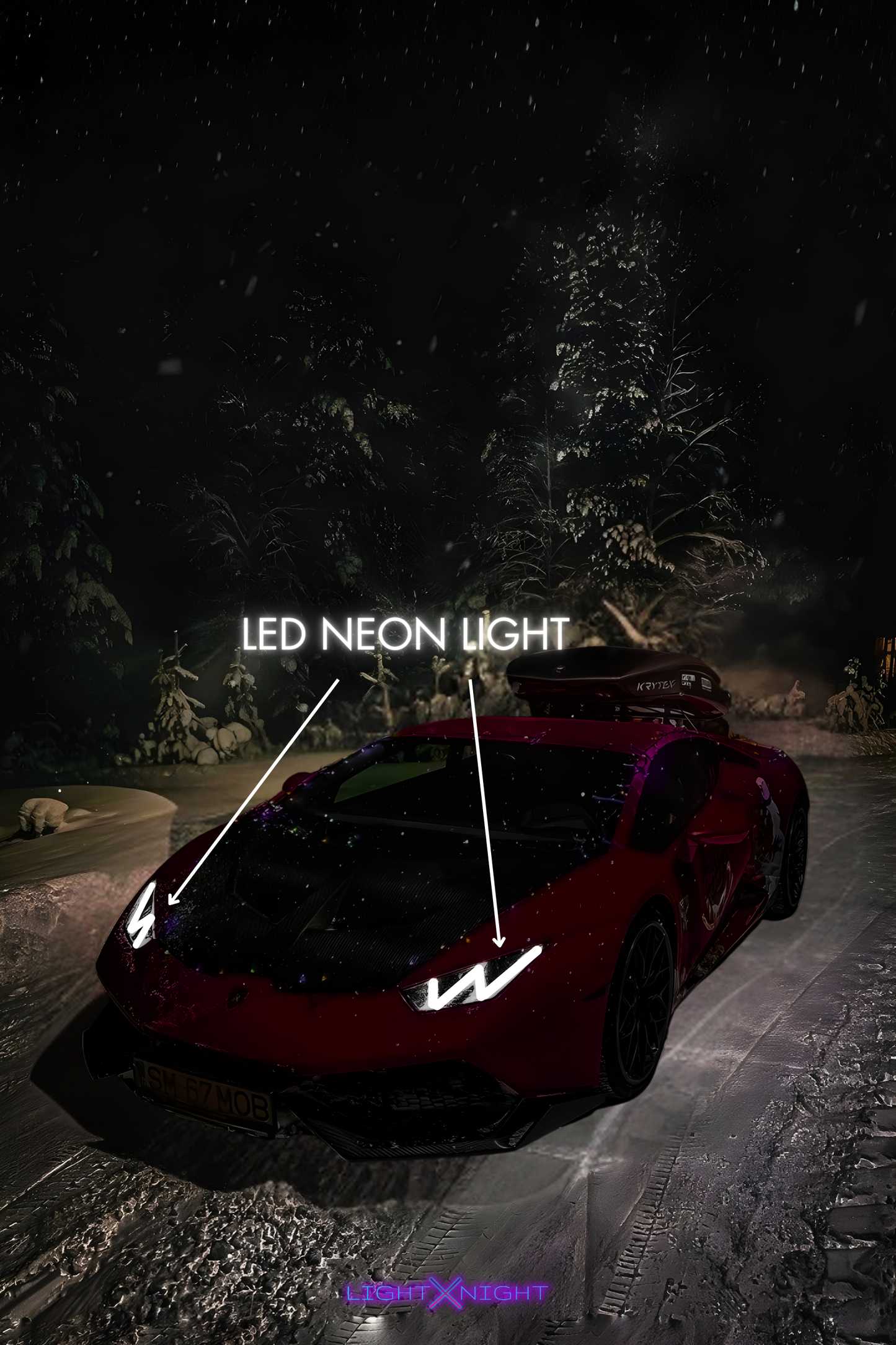 Custom Red Lambo Neon Poster