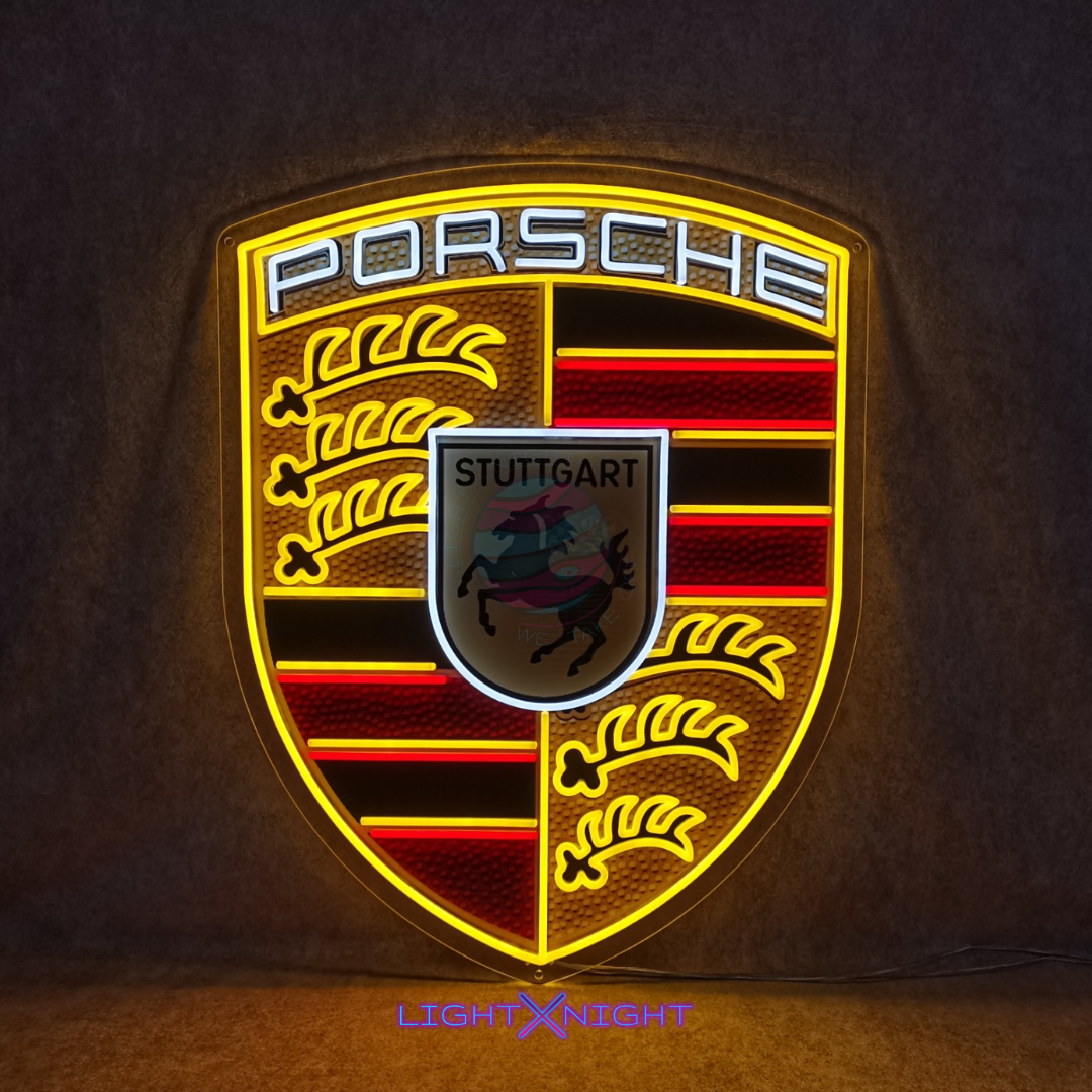 Porsche Led Neon Sign, Porsche Neon Light, Light X Night Porsche Neon Sign