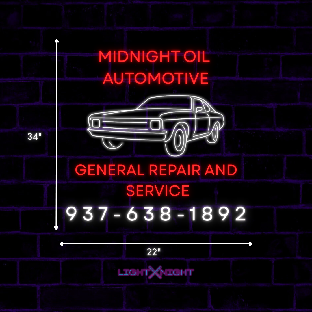 Midnight Oil Automotive Neon Sign