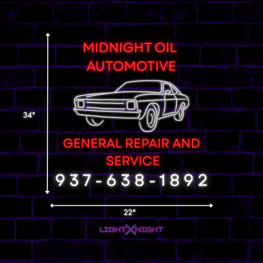 Midnight Oil Automotive Neon Sign