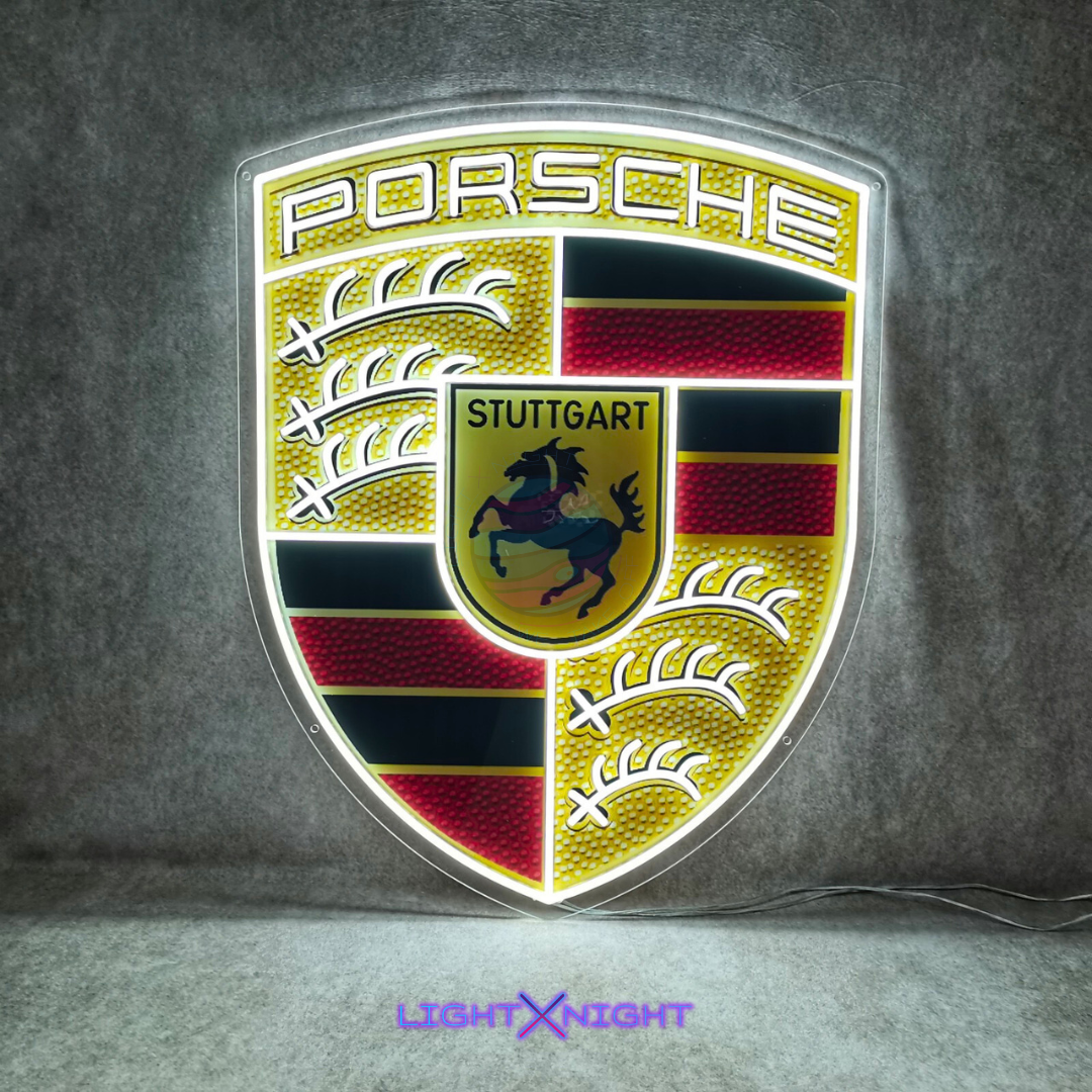 Porsche Led Neon Sign, Porsche Neon Light, Light X Night Porsche Neon Sign