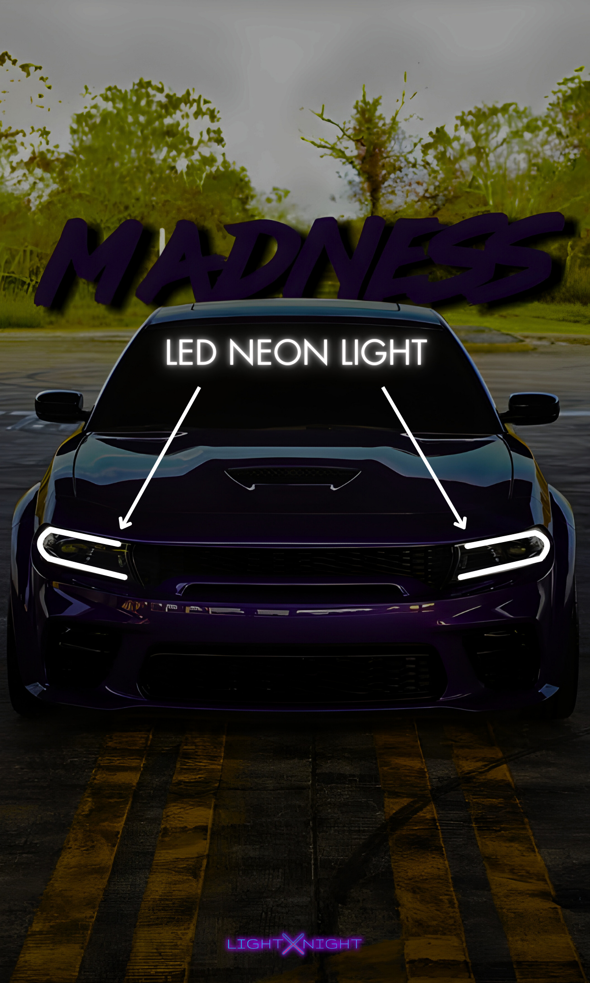 Custom Purple Charger Neon Poster