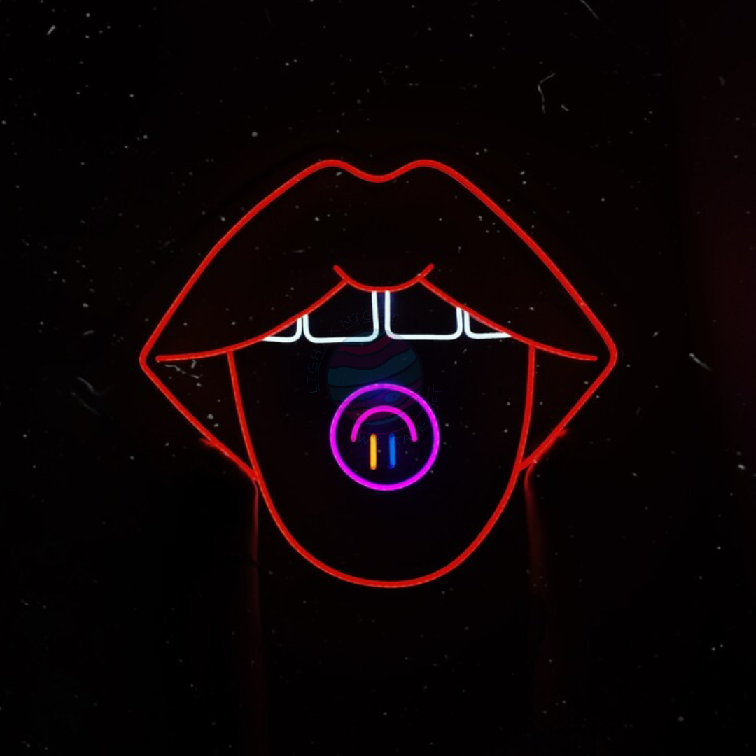 Acid Tongue Neon Sign, Trippy Neon Sign