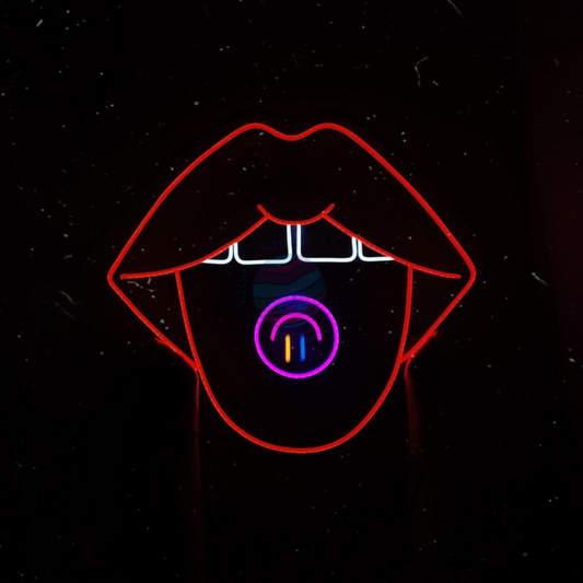 Acid Tongue Neon Sign, Trippy Neon Sign