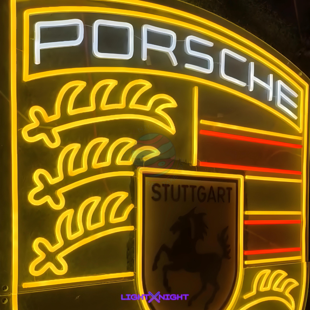 Porsche Led Neon Sign, Porsche Neon Light, Light X Night Porsche Neon Sign