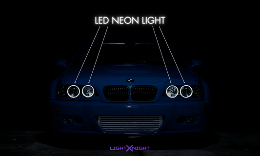 Blue BMW Neon Poster