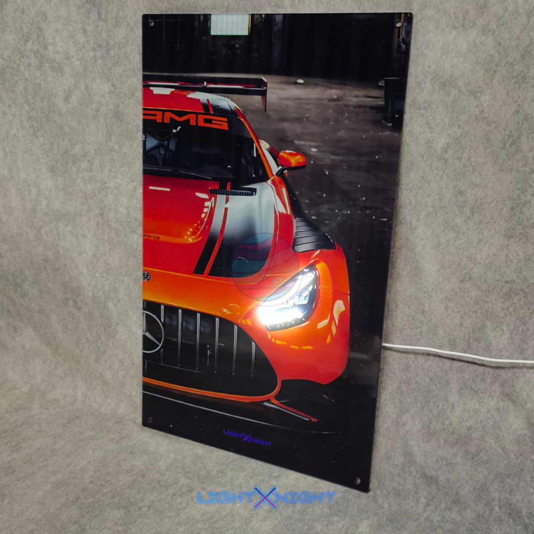 AMG GT Orange Neon Poster