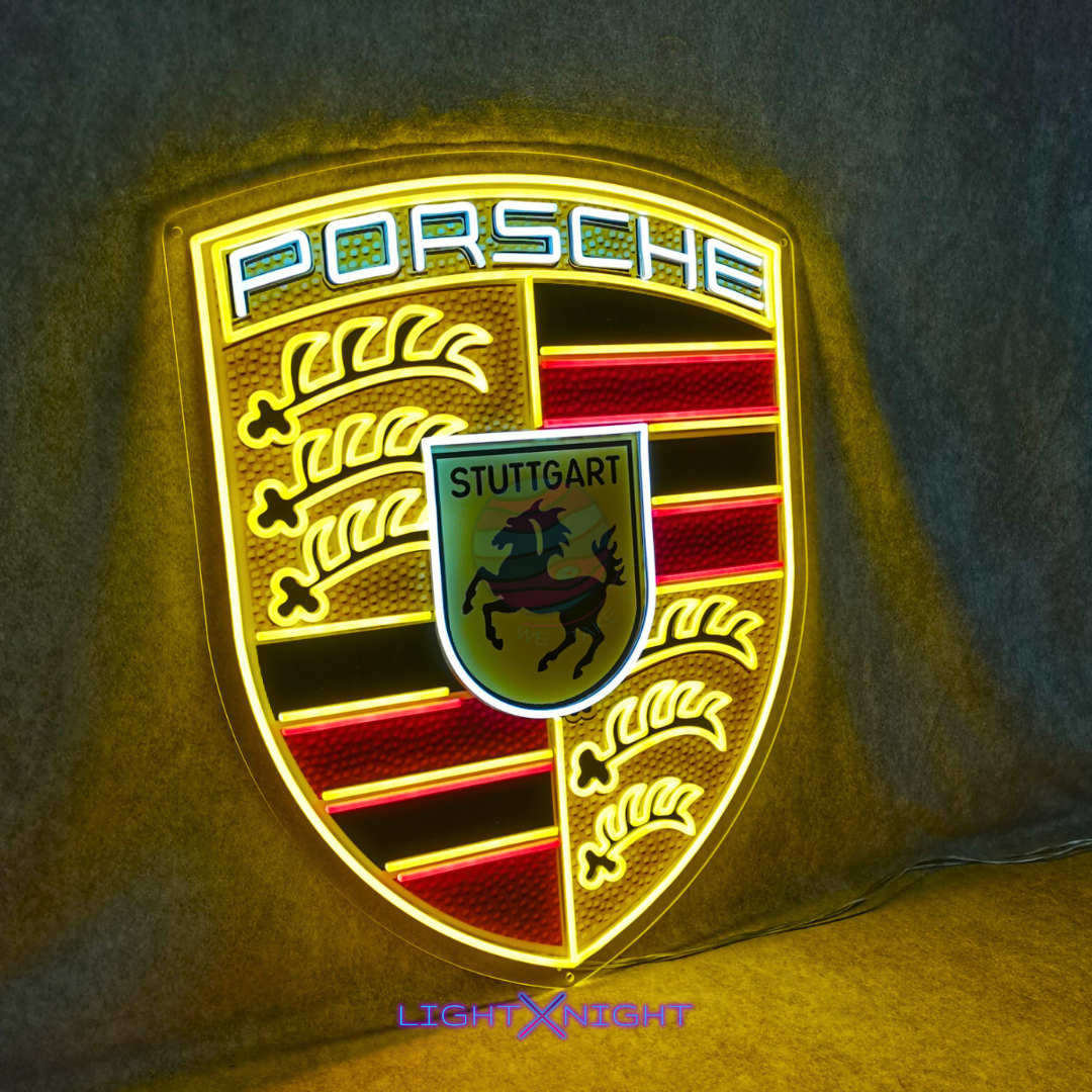 Porsche Led Neon Sign, Porsche Neon Light, Light X Night Porsche Neon Sign