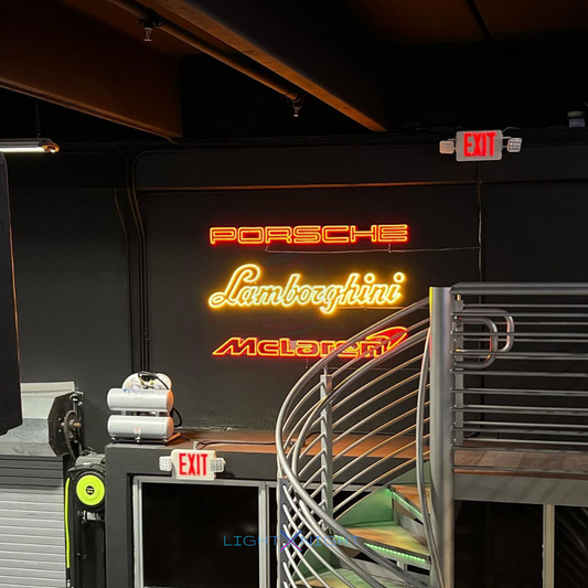 Porsche Font Outline Neon Sign