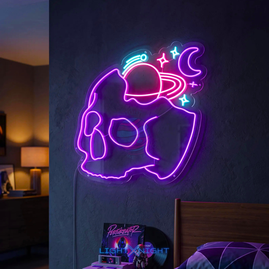 Galaxy Skull Neon Sign
