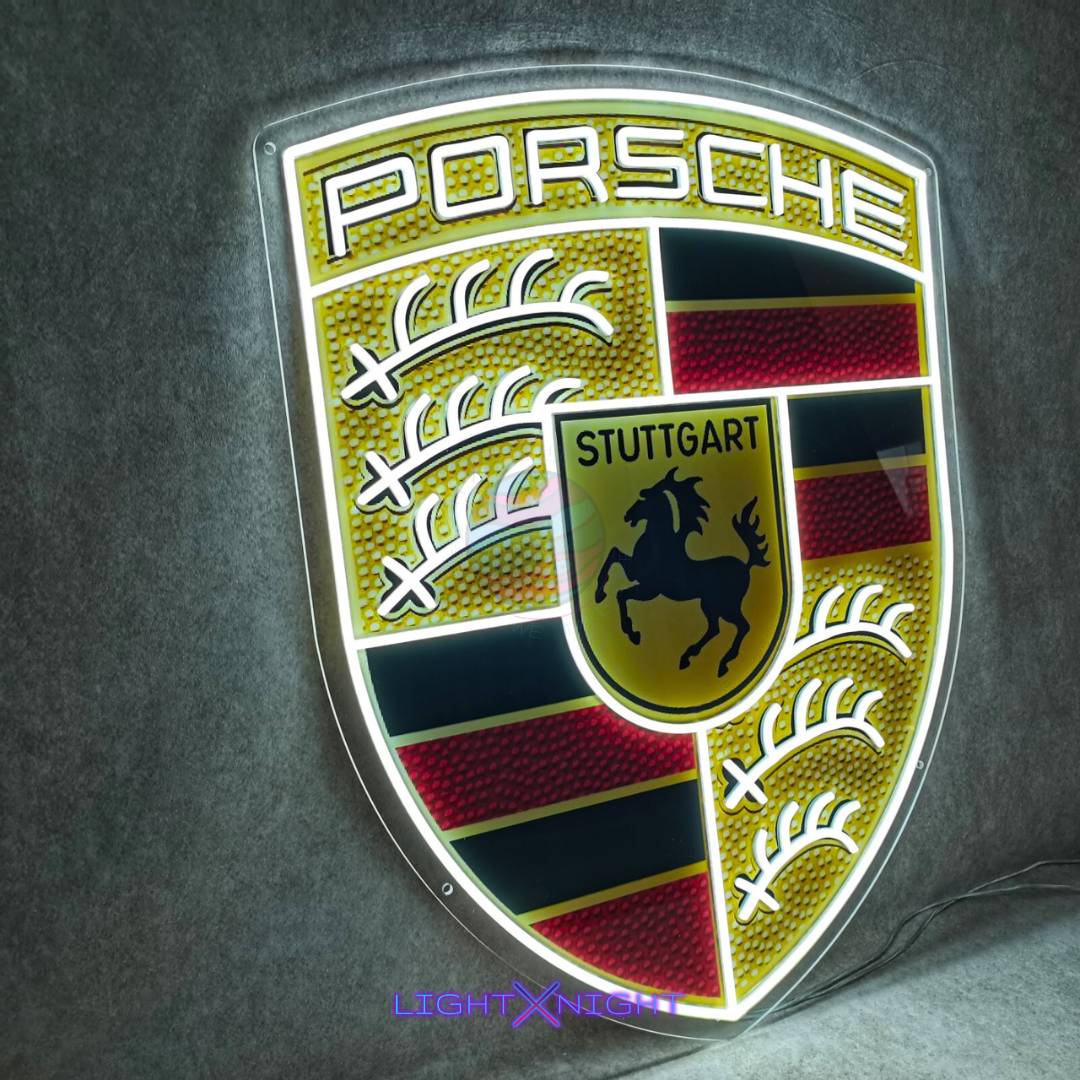 Porsche Led Neon Sign, Porsche Neon Light, Light X Night Porsche Neon Sign