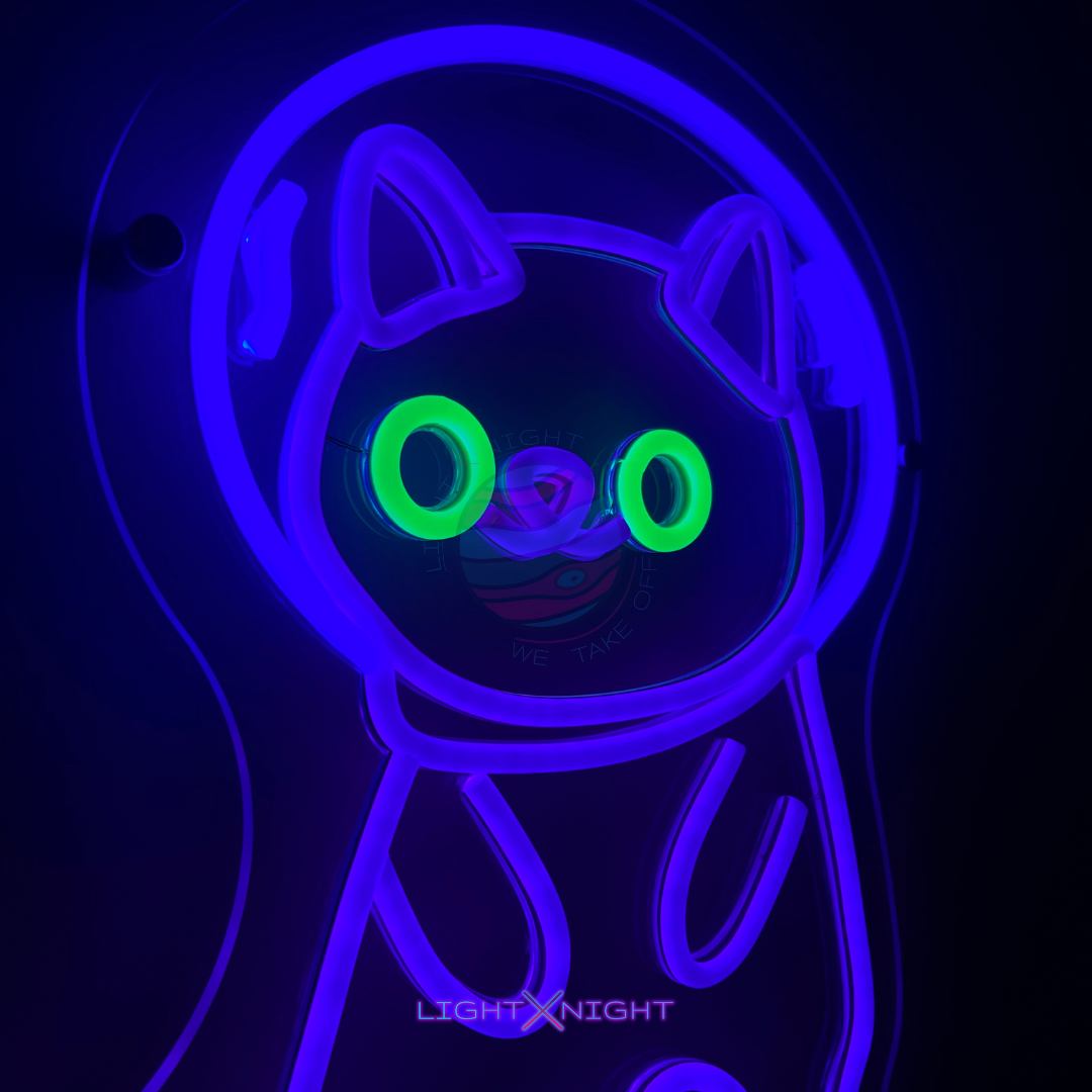 Space Cat Neon Sign, Space Neon Sign, Cat Neon Sign
