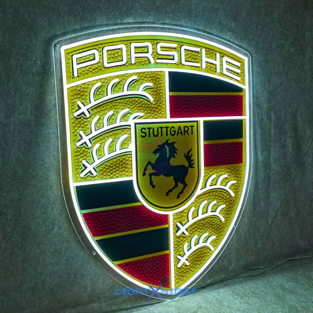 Porsche Led Neon Sign, Porsche Neon Light, Light X Night Porsche Neon Sign