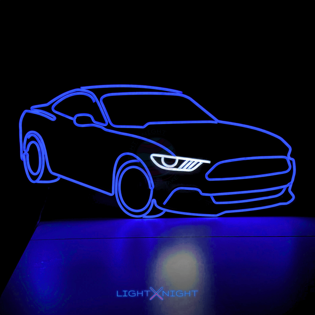 Ford Mustang Silhouette Neon Sign