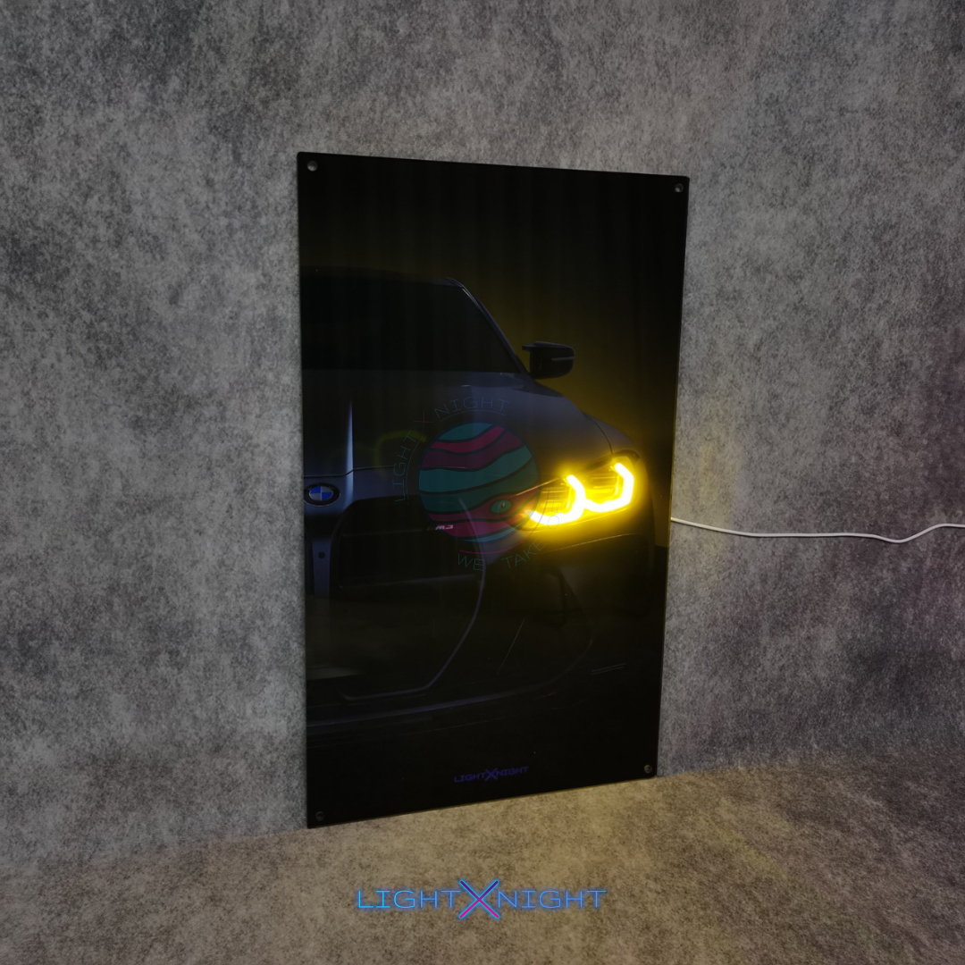 BMW M3 Front Neon Poster