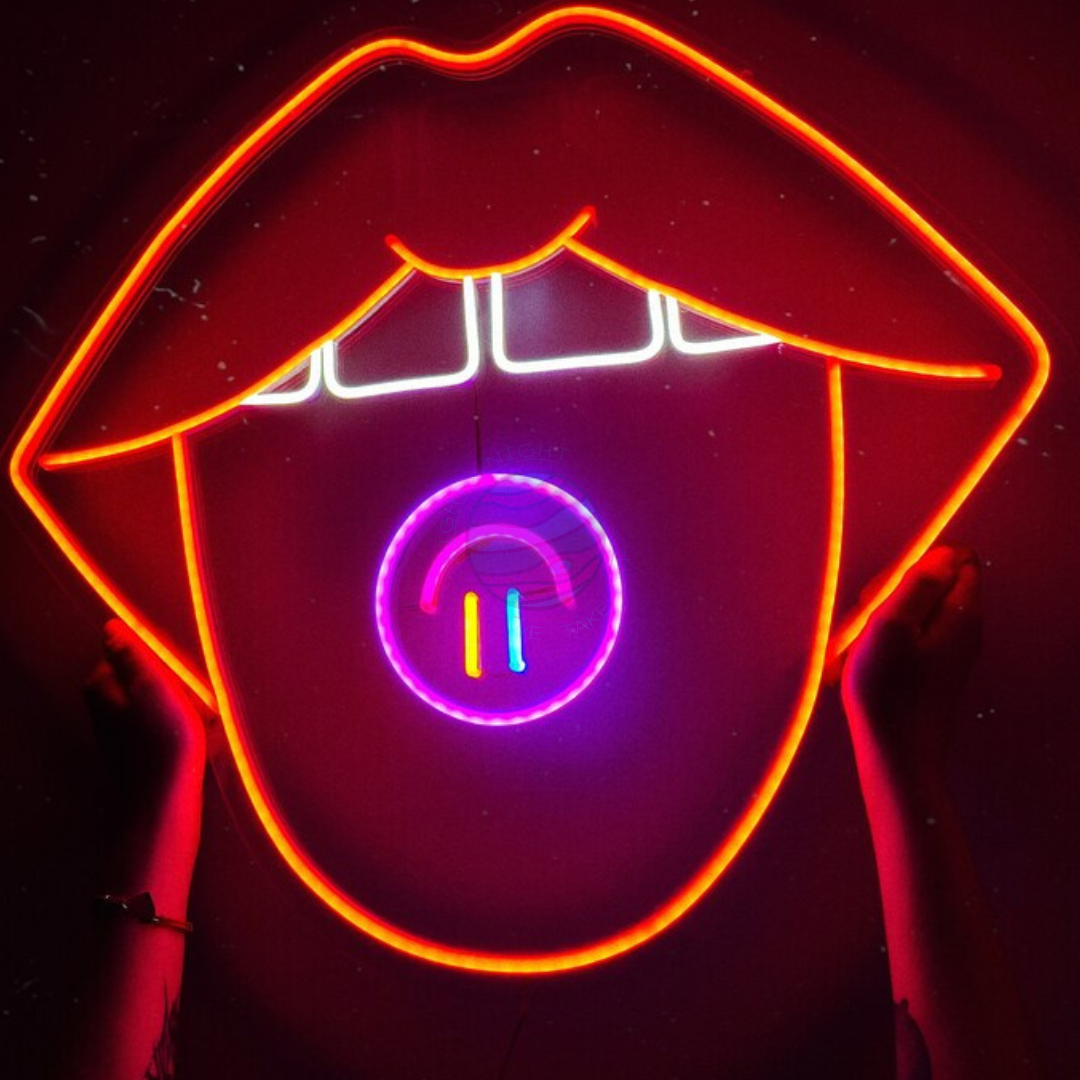 Acid Tongue Neon Sign, Trippy Neon Sign