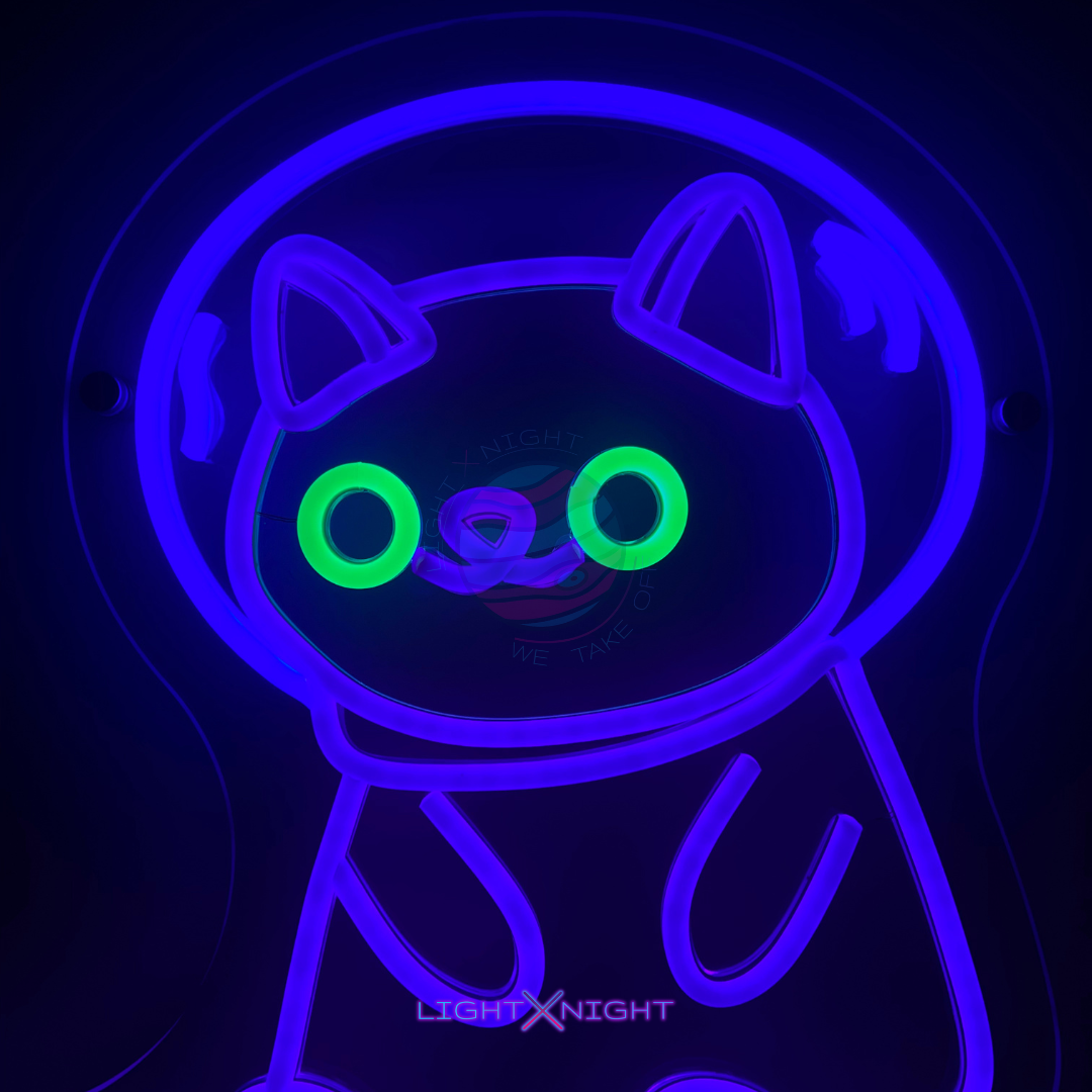 Space Cat Neon Sign, Space Neon Sign, Cat Neon Sign