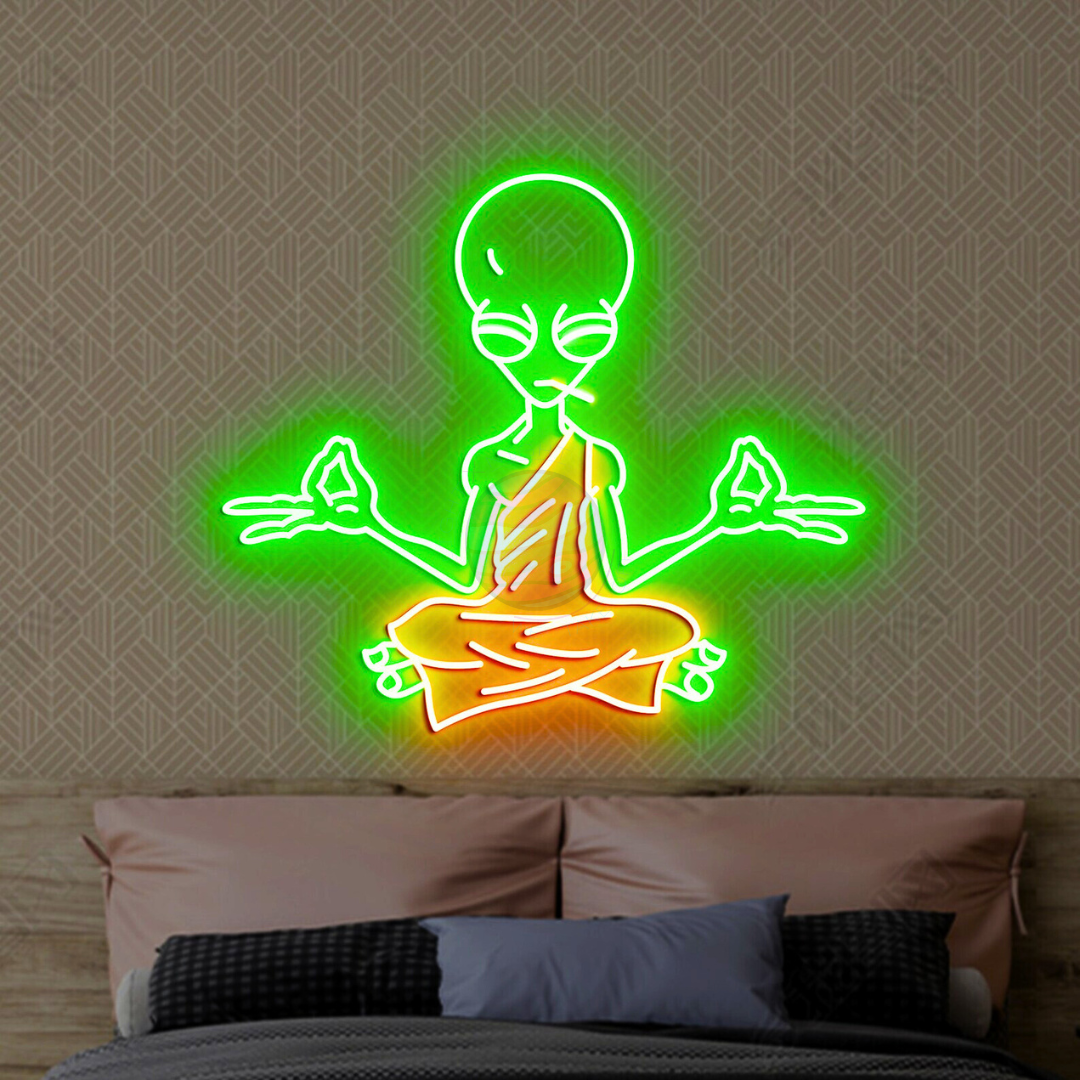 Yoga Alien Neon Sign