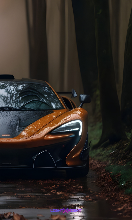 McLaren Orange Neon Poster